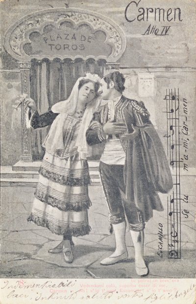 Postcard commemorating the Fourth Act of the opera 
